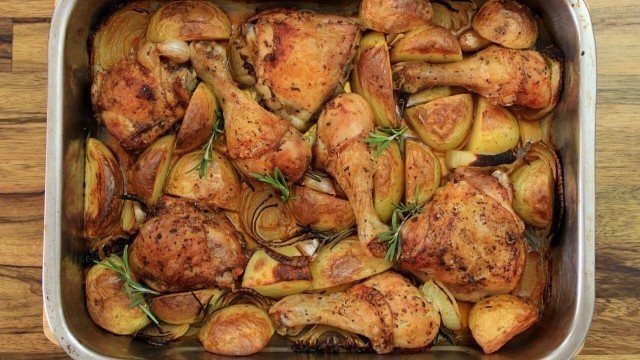 'One Pan Roasted Chicken and Potatoes Recipe'