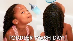 'Toddler Curly Hair Wash Day Routine | Kid Friendly Tutorial for Easy Detangling + Moisturized Curls!'