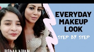 'Everyday makeup look| Easy Daily Makeup Tutorial|Step by Step|Hibaa khan'