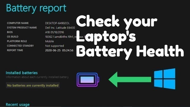 'HOW TO CHECK YOUR LAPTOP\'S BATTERY HEALTH & OTHER DETAIL || VERY EASY METHOD..!'