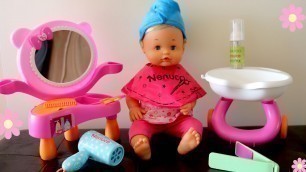 'Baby Born Baby Annabell Nenuco Hair Salon Hair Care Center, Pretend Play to be Baby Doll Hairdresser'