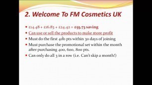 'FM Cosmetics UK Incentives 2015'