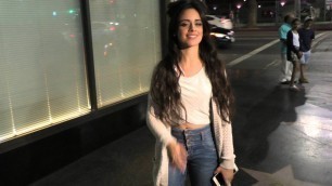 'Camila Cabello of Fifth Harmony talks about VMA Awards Fashion as she leaves dinner with her mom at'