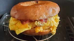 'Ninja Foodi Grill Griddle attachment Bagel Bacon Egg & Cheese Breakfast Sandwich'