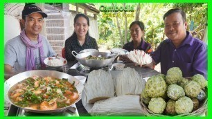 'Best Tom Yum Soup Recipe!! Travel Food In Cambodia Rural!!! Unlimited Eating Tom Yum.'