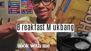 'Mukbang Monday | Cook with Me: Bagel breakfast sandwich | Ladi Lovely'