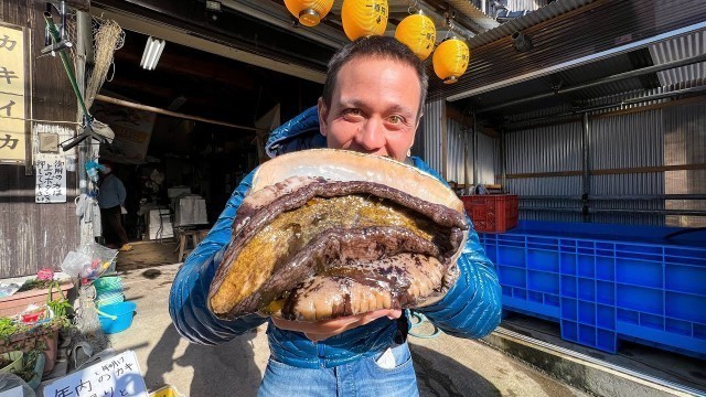 'Record-Breaking ABALONE SASHIMI!! Freshest Japanese Food - Seafood Oyster Huts!!'