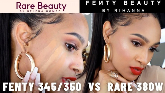 'TESTING RARE BEAUTY by Selena Gomez VS Fenty Beauty | Shade Comparisons! | LaurenMonty'