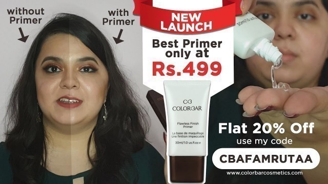 '*New Colorbar Flawless Finish Primer Review I Demo I Wear Test I Affordable Makeup I Beautyeditbyamy'