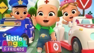 'Wheels on the Ambulance | Nina and Nico | Little Angel And Friends Fun Educational Songs'