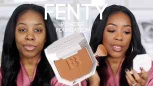 'FENTY BEAUTY SOFT MATTE POWDER FOUNDATION | MY POWDER FOUNDATION ROUTINE | Andrea Renee'