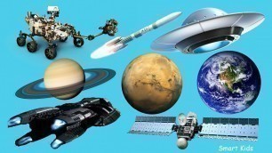 'Learn Names and Sounds of  SPACE Transport | Learn Transport in English'