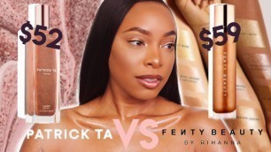 'THE BEST BODY GLOW FOR WOMEN OF COLOR? | FENTY BEAUTY BODY LAVA VS. PATRICK TA MAJOR GLOW BODY OIL'