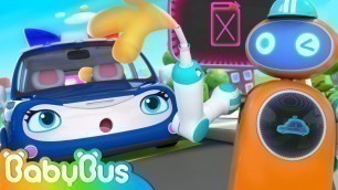 'Police Car, Ambulance and Fire Truck Run out of Gas | Kids Cartoon | Nursery Rhyme | BabyBus'