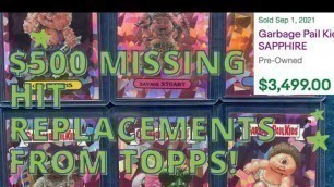 '$500 Missing Hits Replacements from Topps - Garbage Pail Kids Sapphire'