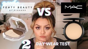 'FENTY BEAUTY POWDER FOUNDATION VS MAC POWDER FOUNDATION REVIEW| 2 DAY WEAR TEST ON COMBINATION SKIN|'