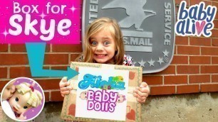 'FUN BABY ALIVE BOX for ALOHA BABY DOLLS! Boxing, Packing and Sending Cute Hairstyles Doll to Skye!!'