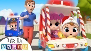 'Wheels on the Ambulance | Be Safe on the Road Song | Little Angel Kids Songs & Nursery Rhymes'