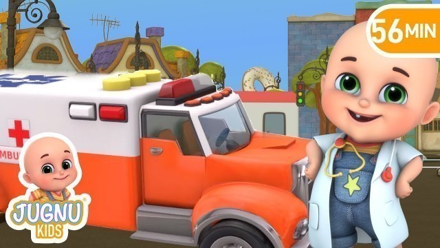 'Ambulance, Fire  Rescue Team | Doctor Cartoon, Fire Truck | Nursery Rhymes | Kids Songs | Jugnu kids'