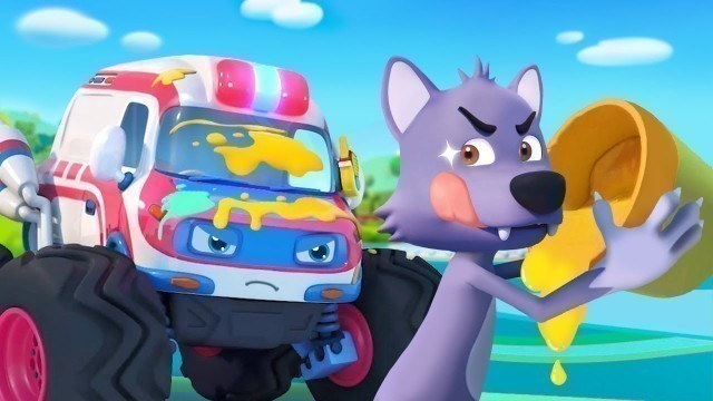 'Big Bad Wolf\'s Trick - Monster Ambulance | Police Cartoon | Nursery Rhymes, Kids Songs | BabyBus'