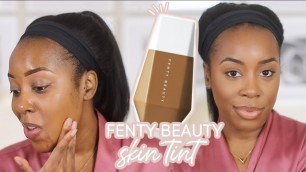 'FENTY BEAUTY HAS SKIN TINTS?!?! | FENTY BEAUTY EAZE DROP SKIN TINT *FIRST IMPRESSION* | Andrea Renee'