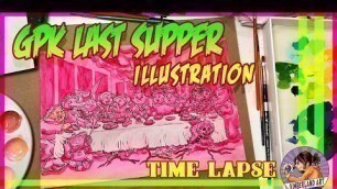 'Garbage Pail Kids Last Supper Illustration Time Lapse'