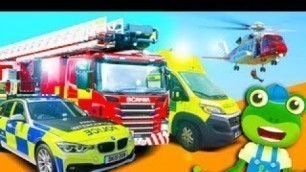 'Emergency Vehicles! Gecko\'s Real Vehicles | Fire Truck Police Car and More | Learning For Kids'