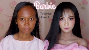 'TUTORIAL MAKEUP BARBIE SIMPLE'