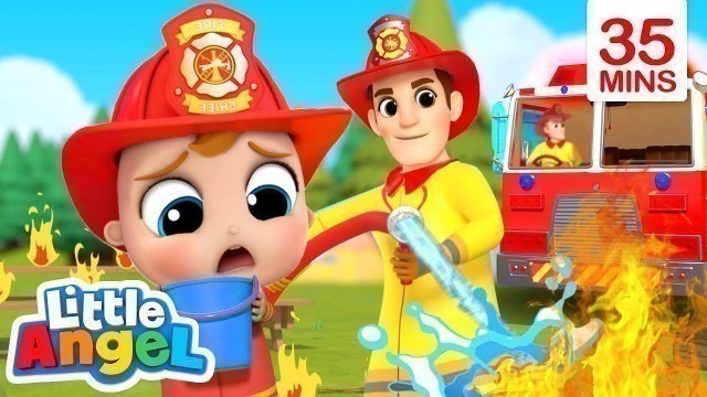 'Firefighters To The Rescue + More | Little Angel Kids Songs & Nursery Rhymes'