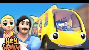 'The Wheels on the Bus | Hey Spiky Nursery Rhymes & Kids Songs'