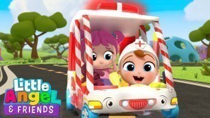 'Ambulance Wheels Go Round And Round | Little Angel And Friends Kid Songs'