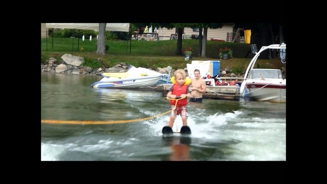 'Learning to Water Ski, 2 Years Old on Boshkung Lake'