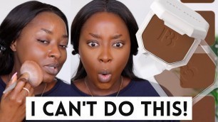 'TRYING FENTY BEAUTY FULL COVERAGE POWDER FOUNDATION 450 *WITHOUT* FOUNDATION AND... | Mena Adubea'