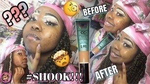 'It Cosmetics CC+ Cream Oil Free Matte |Real Time Full Review...WOWZA!'