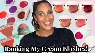 'Ranking My Top 5 Cream Blushes! | Merit, Lilah B., Fenty Beauty, LYS Beauty, & Rare Beauty'