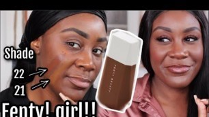 'Testing FENTY BEAUTY eaze drop skin tint | shade 21 & 22 | wear test'