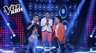 'Juanse, Robert y David Tarapues cantan Traicionera | La Voz Kids Colombia 2018'