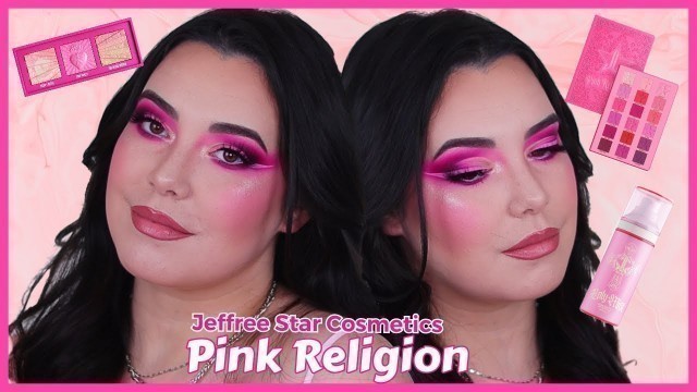 'JEFFREE STAR COSMETICS PINK RELIGION COLLECTION TUTORIAL & REVIEW'