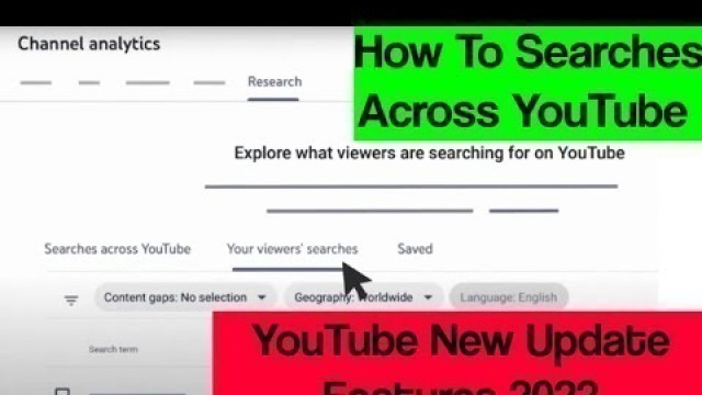 'Searches Across Youtube 2022 || Your Viewers Searching 2022 || How To Check Research on Youtube'