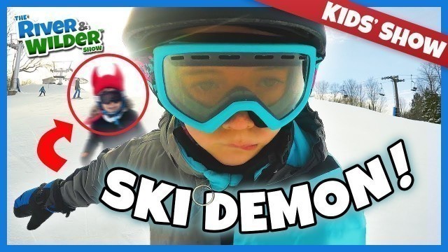 'Kids ski lesson crashed by wild boy! -River & Wilder Show'