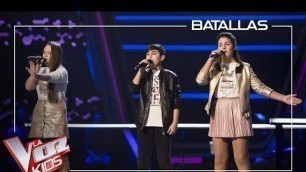 'Eva, Laura Bautista y Marcos cantan \'What about us\' | Batallas | La Voz Kids Antena 3 2019'