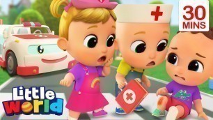 'Wheels On The Ambulance | Nina and Nico + More Kids Songs & Nursery Rhymes by Little World'