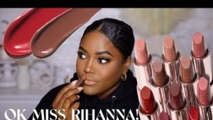 'EVERY SHADE OF FENTY BEAUTY ICON LIPSTICKS SWATCHES + REVIEW ON DARK SKIN'