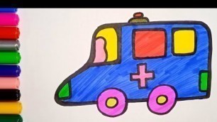 'How to draw a ambulance for kids step by step#toddlers #kidsdrawing #coloring|@Aanya drawing center'