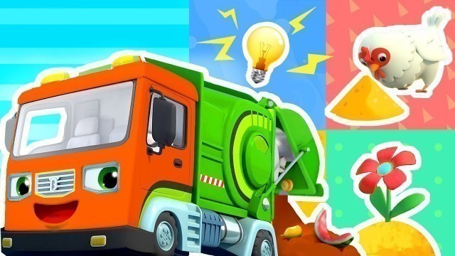 'Magical Garbage Truck | Fire Truck, Crane, Police Car, Ambulance | Kids Songs |Kids Cartoon |BabyBus'