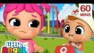 'Wheels On The Ambulance! | Little Angel Kids Songs | Kids Learn! | Nursery Rhymes | Sing Along'