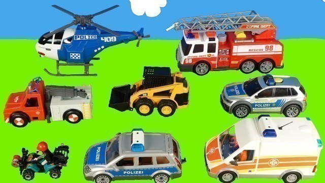 'Thief on the escape-police car, ambulance, fire engine in action- kids toys'