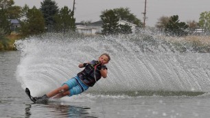 '10 Year Old Learns to Slalom Water Ski'