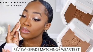 'FENTY BEAUTY Soft Matte Powder Foundation REVIEW + WEAR TEST | Maya Galore'