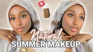 'NATURAL SUMMER MAKEUP | Fenty Beauty Eaze Drop Skin Tint Review | Aysha Harun'